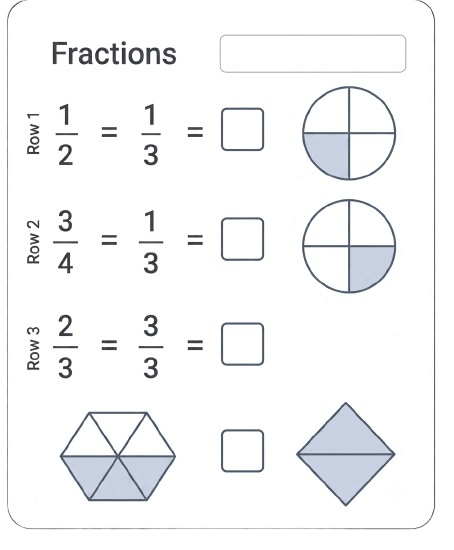 Fractions worksheet preview